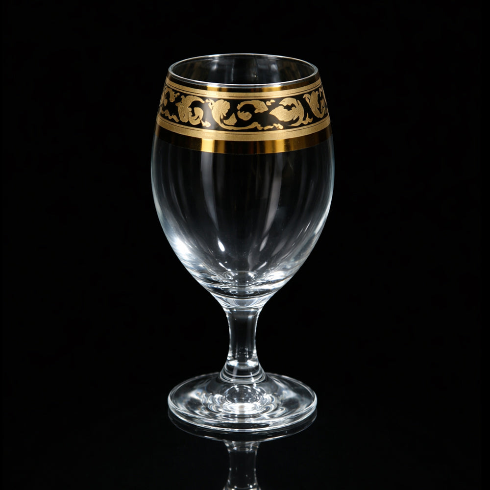 GLASS PSB BISTRO HAND CUT GOLD 44417-HGC04 (Pack of 6)