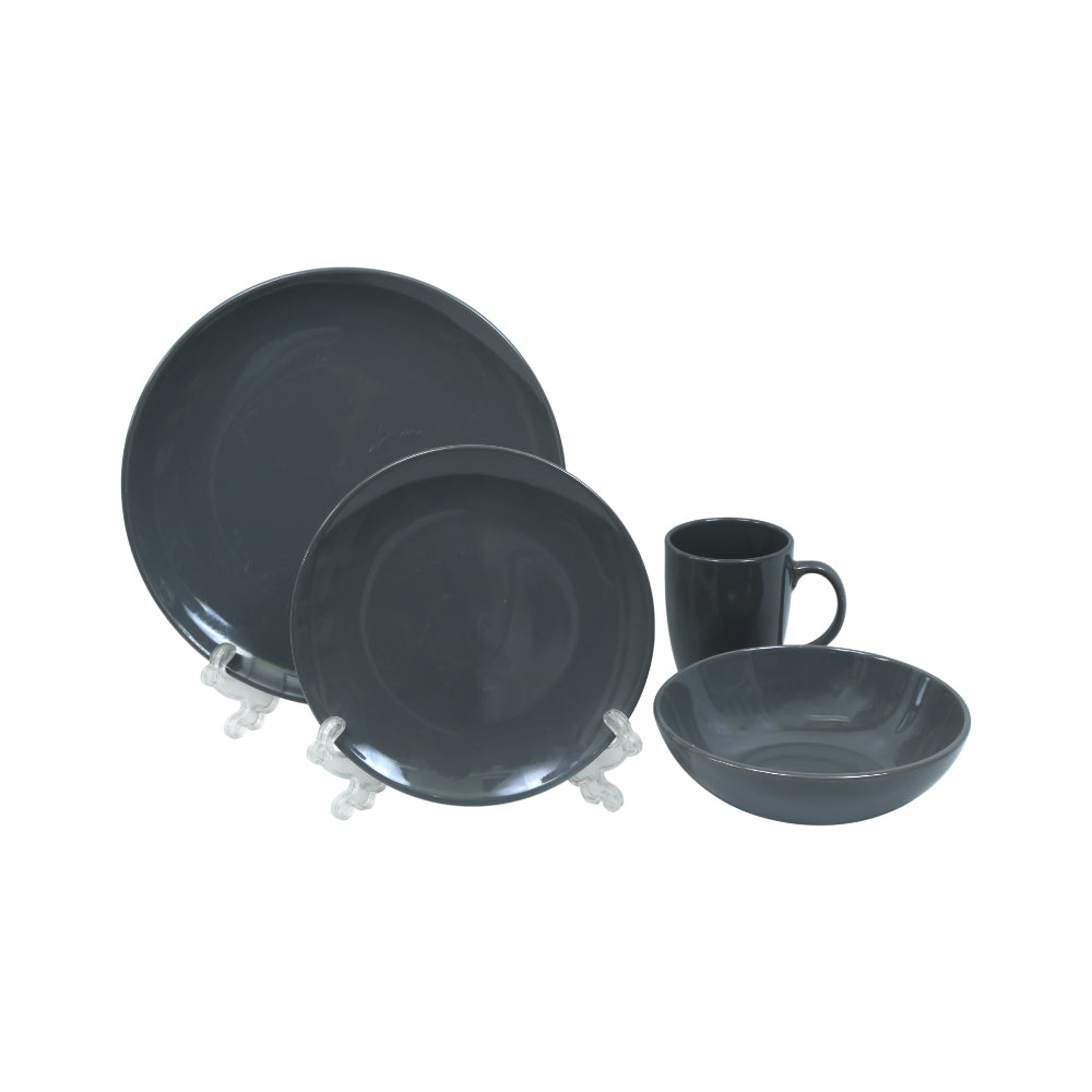 BREAKFAST SET 16PC STONEWARE GREY FT