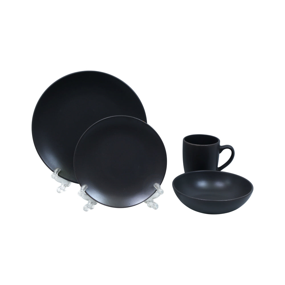 BREAKFAST SET 16PC STONEWARE LIGHT GREY FT