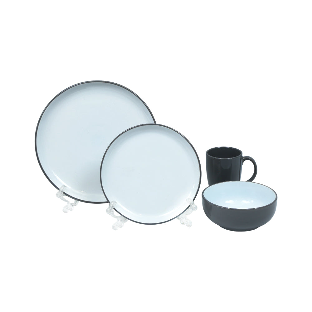BREAKFAST SET 16PC STONEWARE DARK GREY FT