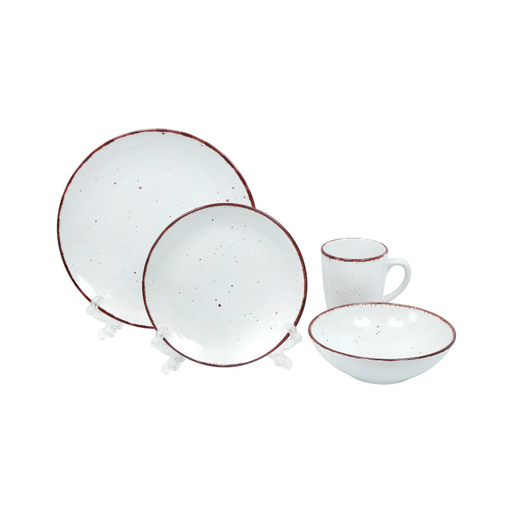 BREAKFAST SET 16PC STONEWARE STAR WHITE FT