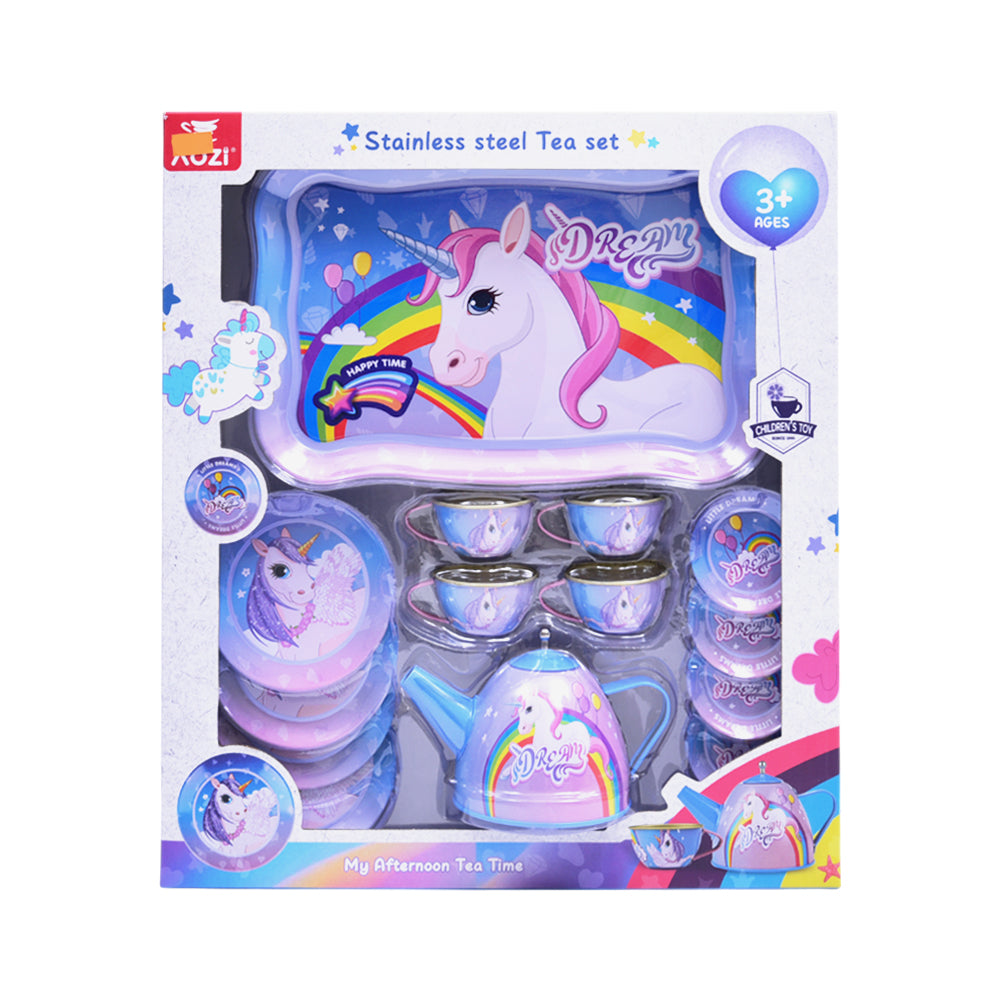 5268-17 UNICORN TEA SET IN METAL A.I