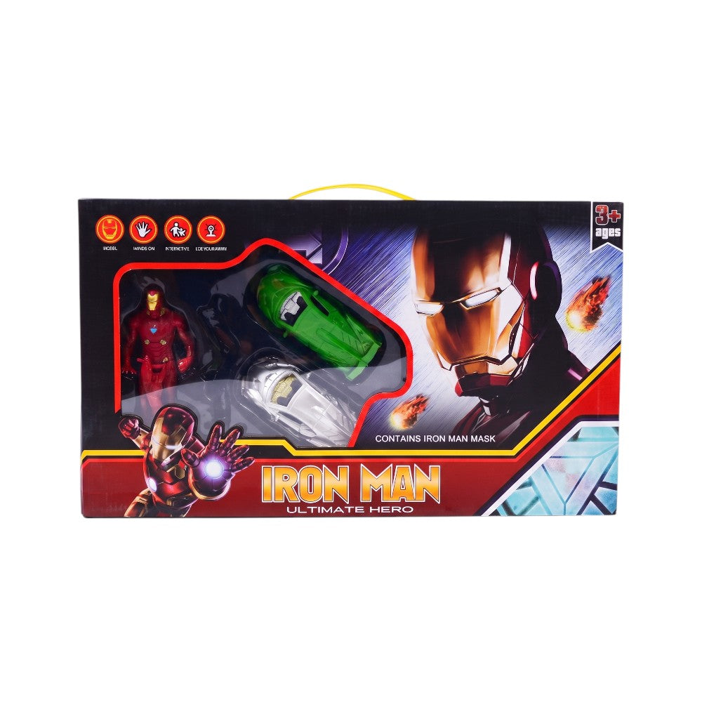 0812B-8 PULL BACK CAR SET W-IRONMAN FIGURE A.I