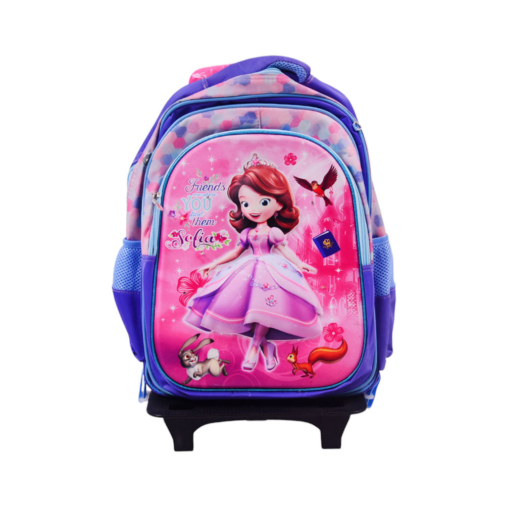 BC-2 KIDS SCHOOL BAG W-TROLLEY EMBOSSED ASST IR 16INCH