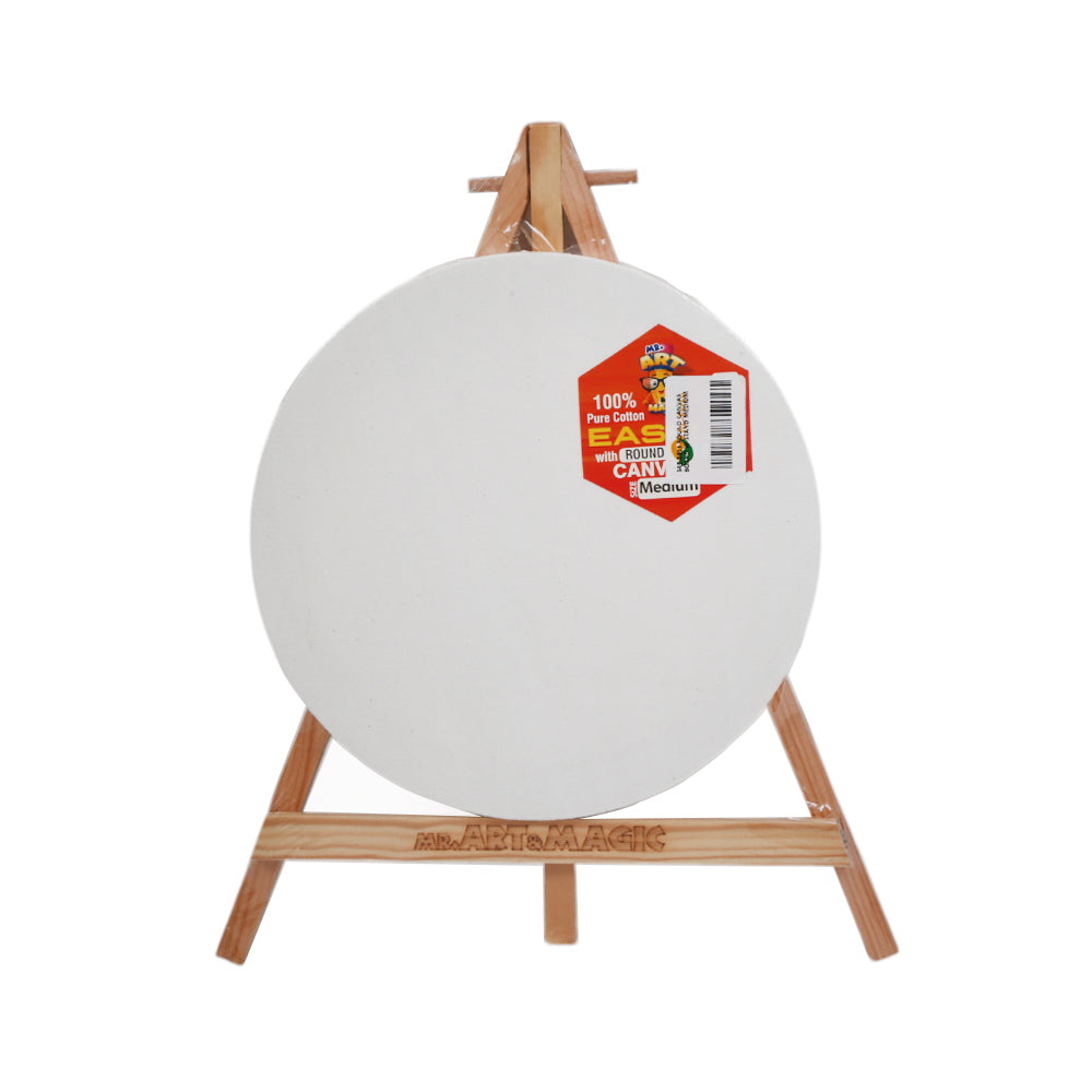 549-3913 ROUND CANVAS BOARD W-STAND MEDIUM