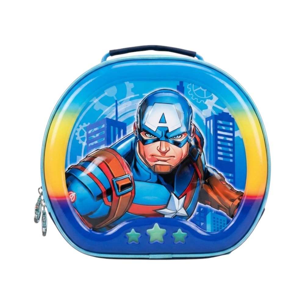 CB02 LUNCH BAG ROUND CAPTAIN-AMERICA EMB