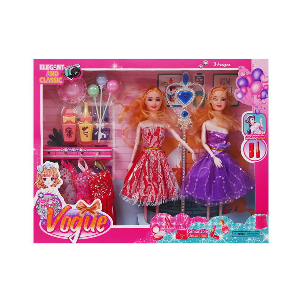 XK032C19 VOGUE ELEGANT 2PC DOLL SET IR