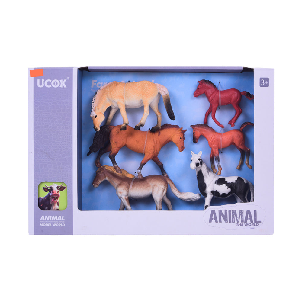 YX-6606 ANIMAL WORLD HORSE 6PC SET IR