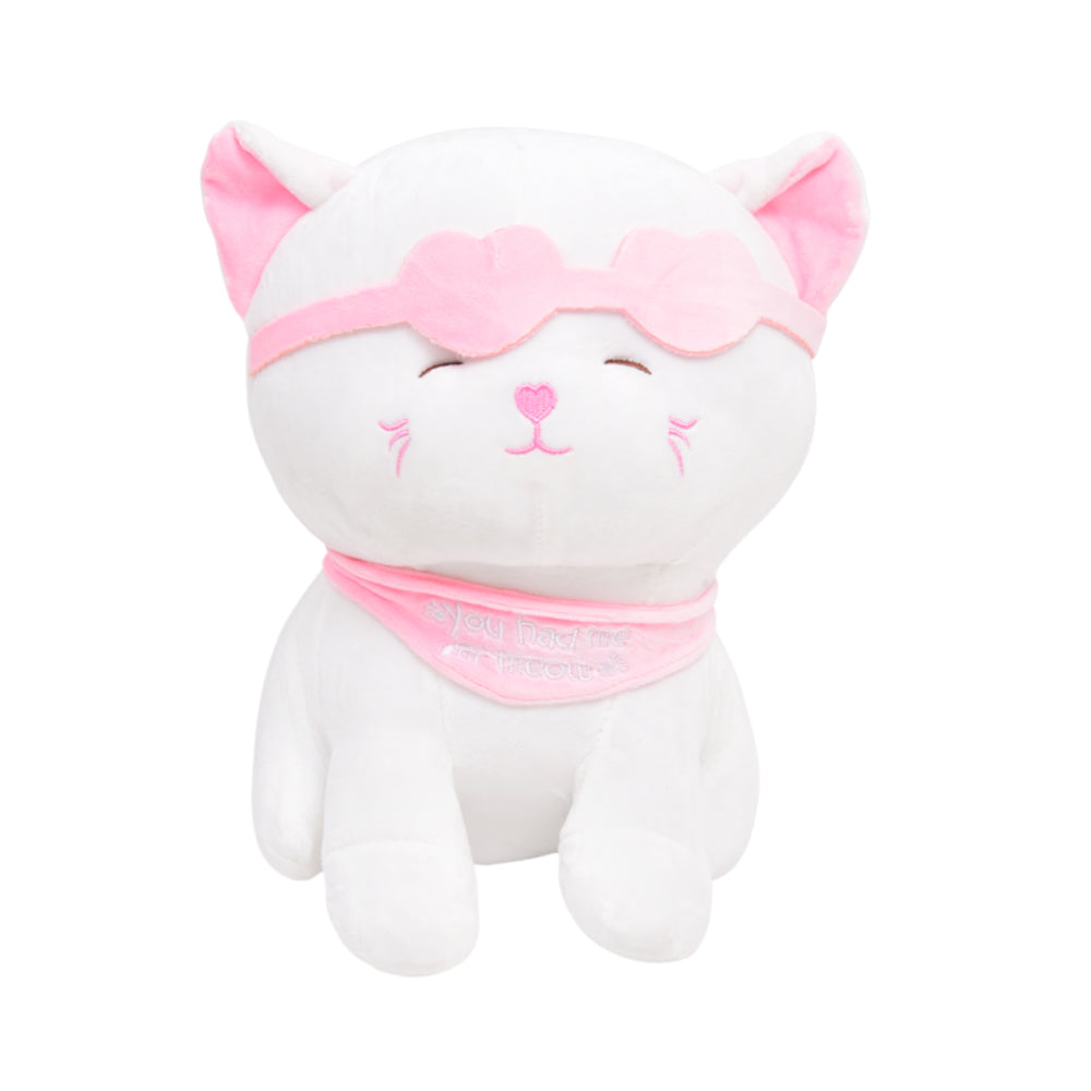 KITEN PLUSHY CAT W-GLASSES 12INCH