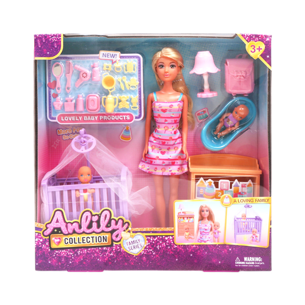 616308 ANLILY DOLL W-BABY & CRADLE A.I