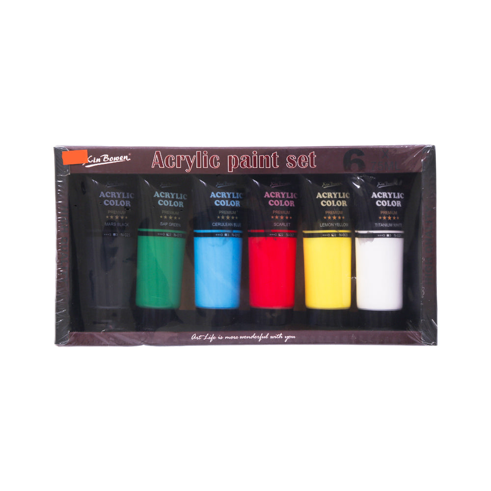 XBW0616R-6 METALLIC ACRYLIC 6PC SET 75ML