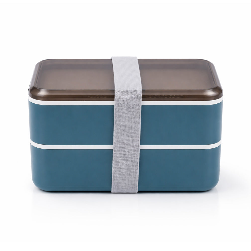 H1400-RS DOUBLE DECKER LUNCH BOX IR W-FOLK SPOON