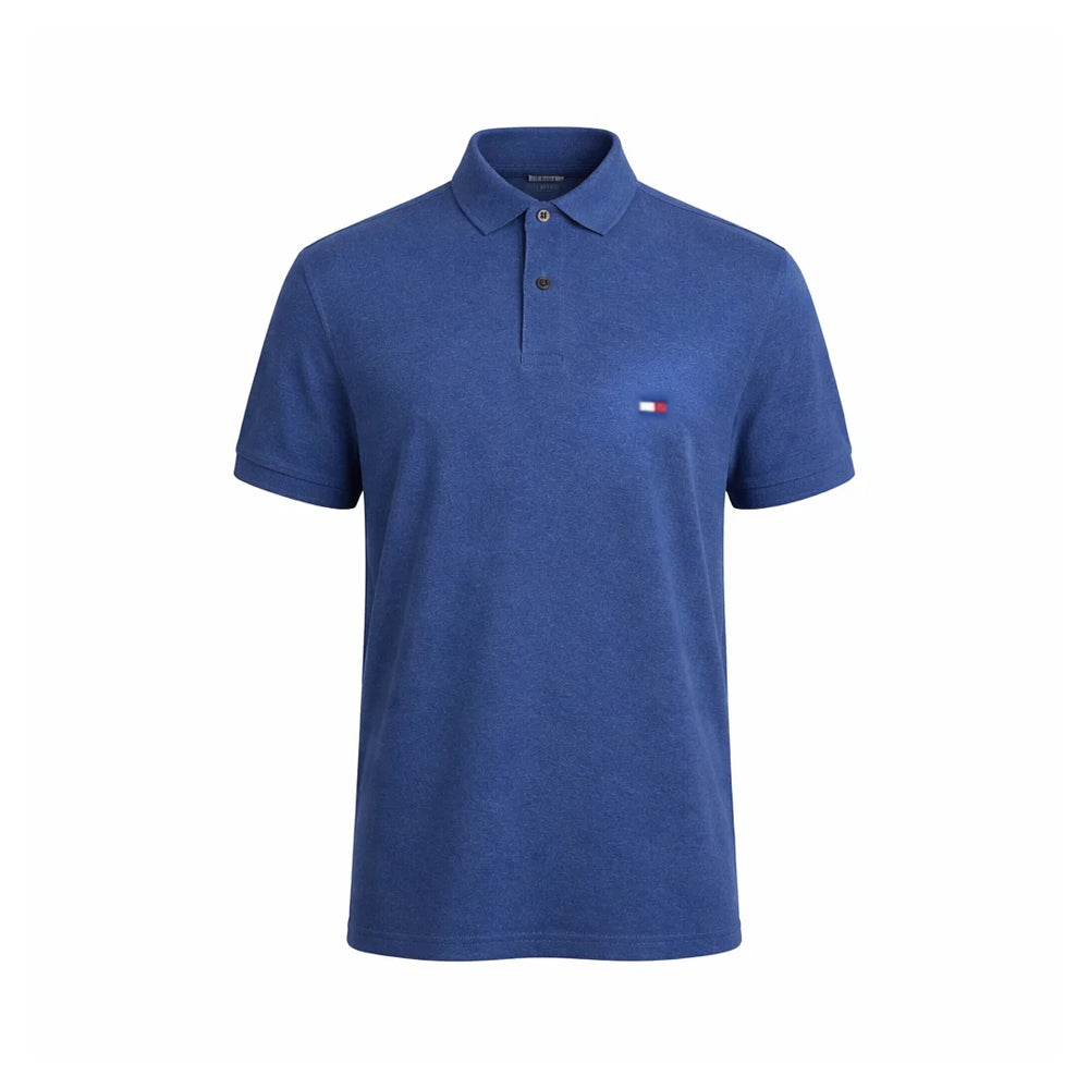 TH MEN S/S POLO SHIRT MW32349-400 BLU L (IRS)