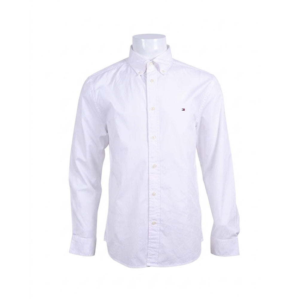 TH MEN L/S BUTTON DOWN SHIRT MW39988-100 WHT L (IR)