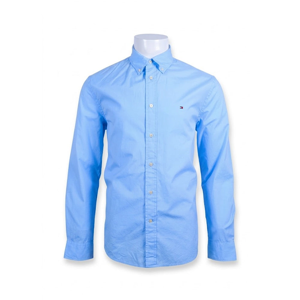 TH MEN L/S BUTTON DOWN SHIRT MW39988-100 BLU M (IR)