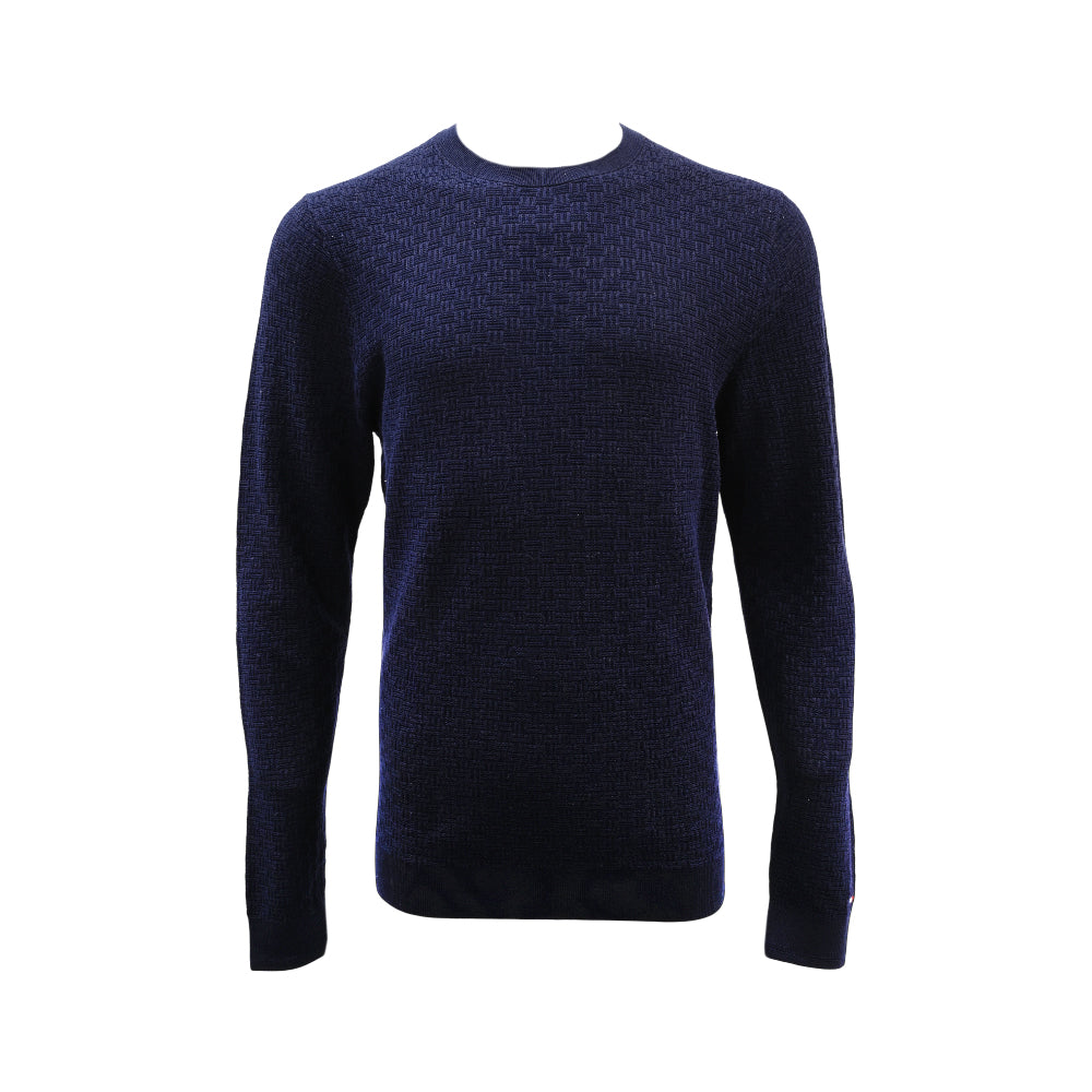 TH MEN L/S R-NECK SWEATER MW35685-401 NVY L (IRW)