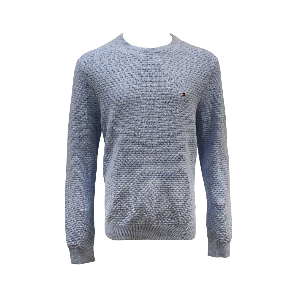TH MEN L/S R-NECK SWEATER MW37899-401 BLU S (IRW)
