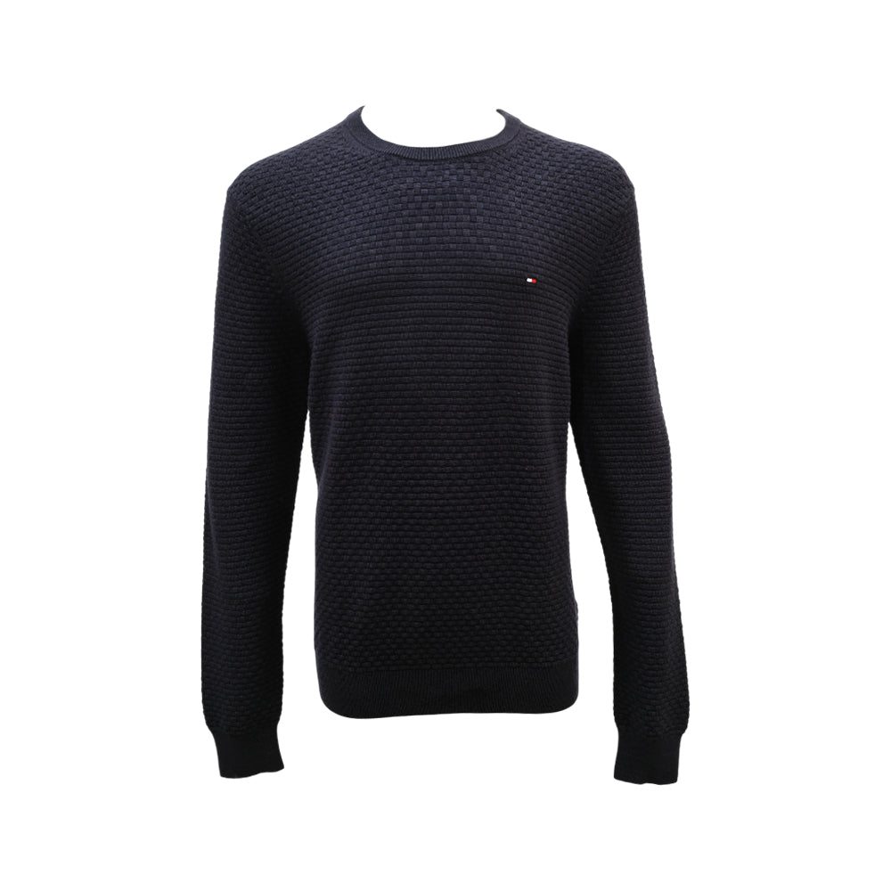 TH MEN L/S R-NECK SWEATER MW37899-400 NVY M (IRW)