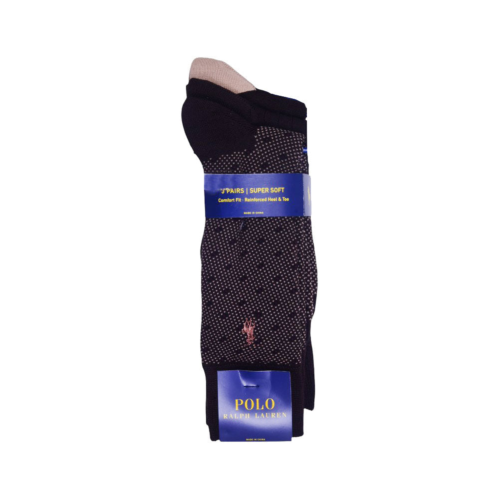 RL MEN DRESS SOCKS P-3 8613PK BRN (IR)