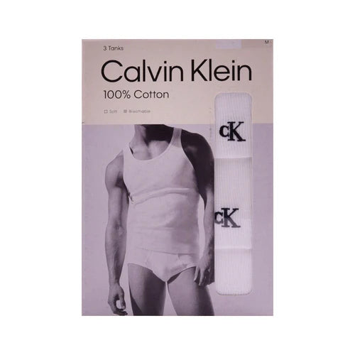 CK MEN SANDO VEST P-3 NB4036-110 WHT IR