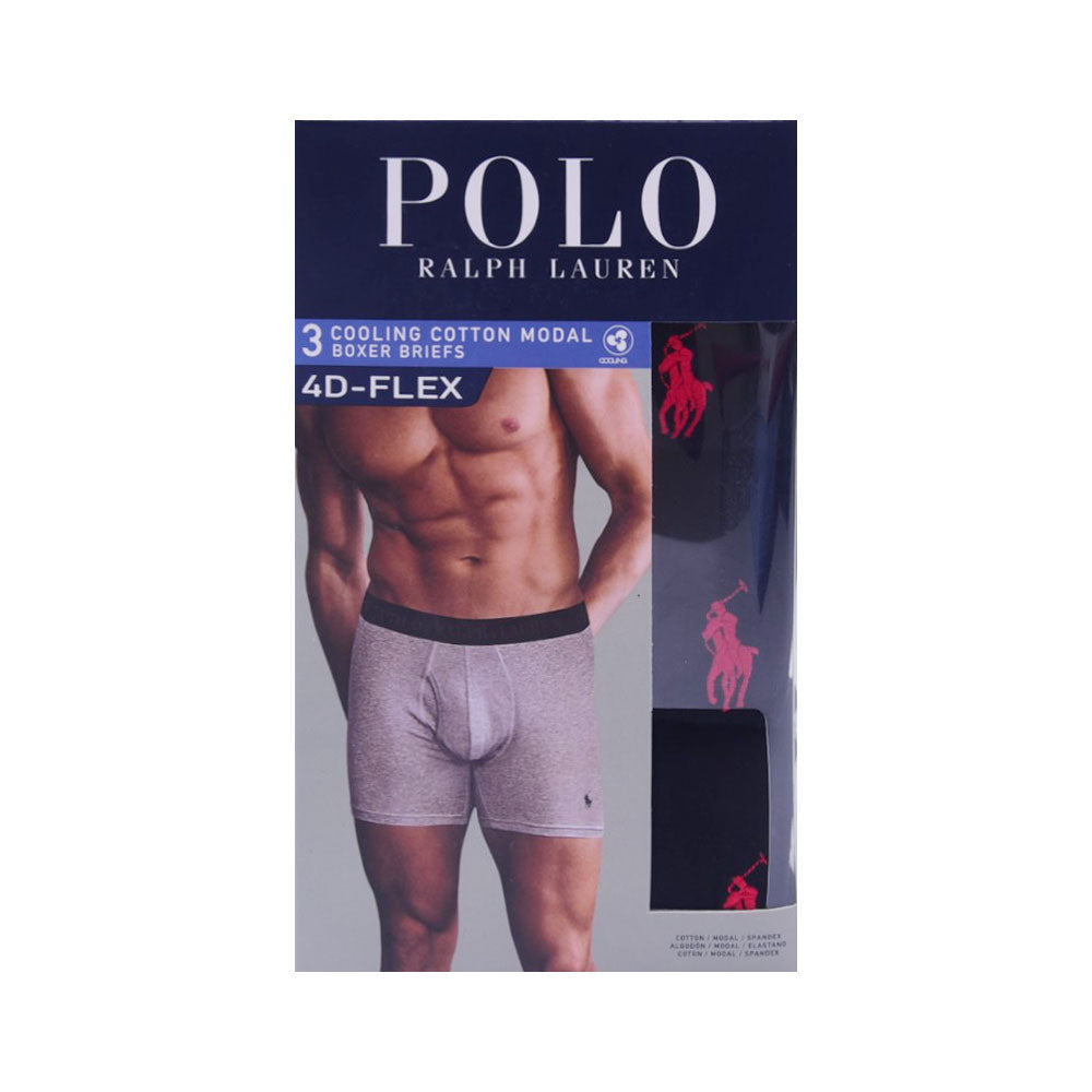 RL MEN COTTON/MODEL BOXER BRIEF P-3 LFBBP3-PBD BLK M (IR)