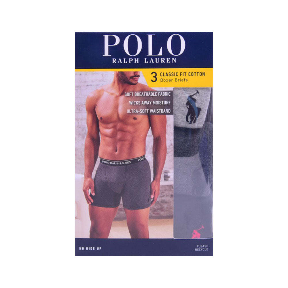 RL MEN COTTON BOXER BRIEF P-3 NCBBP3-90D MULTI S (IR)