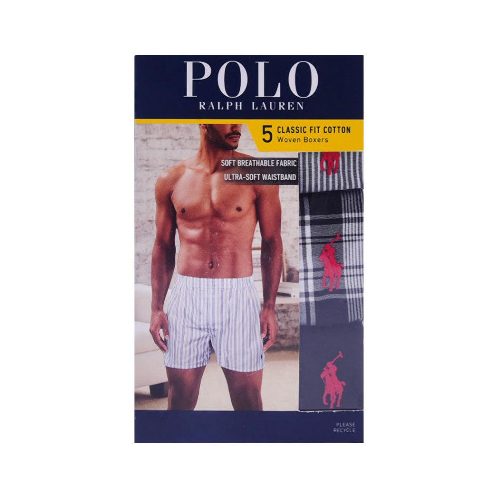 RL MEN WOVEN BOXER P-5 NCWBP5-A00G MULTI M (IR)