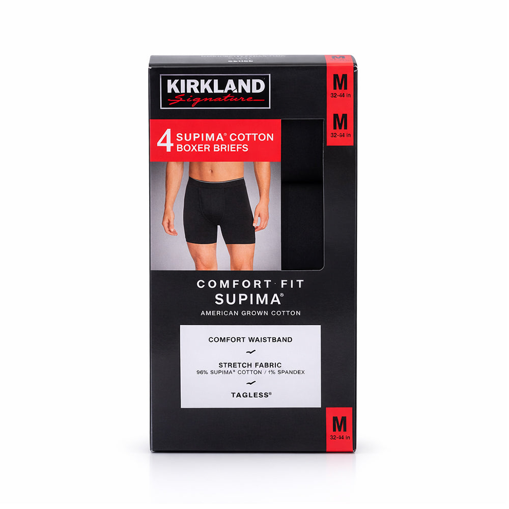 KIRKLAND BOXER BRIEF P-4 770001 BLK M (IR)