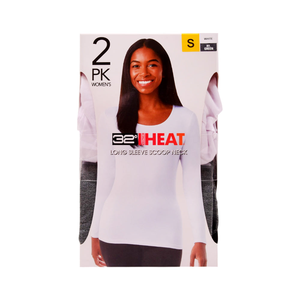 LADIES HEAT-32 WARMER SHIRT P-2 GRY/WHT S (IR)