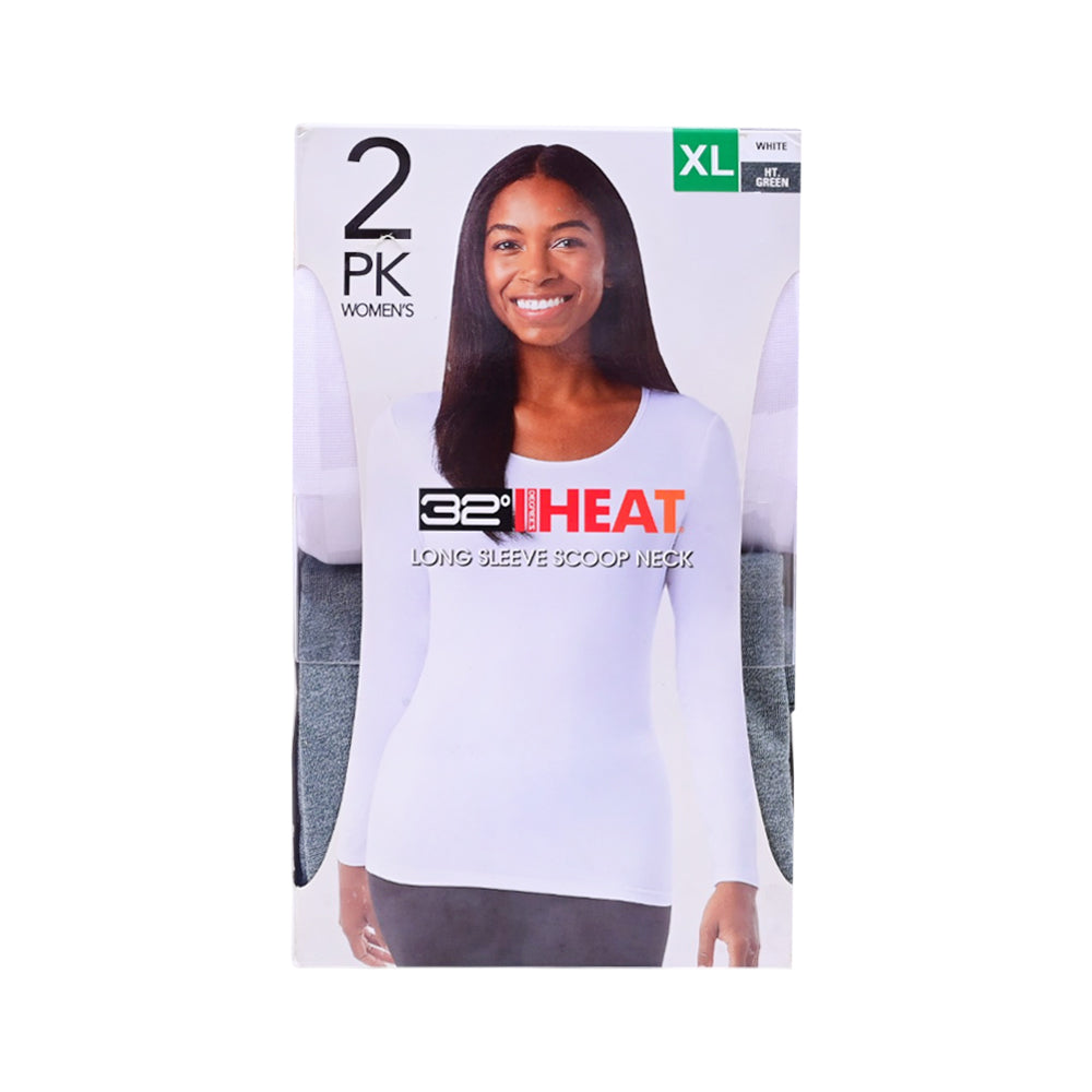 LADIES HEAT-32 WARMER SHIRT P-2 GRY/WHT XL (IR)