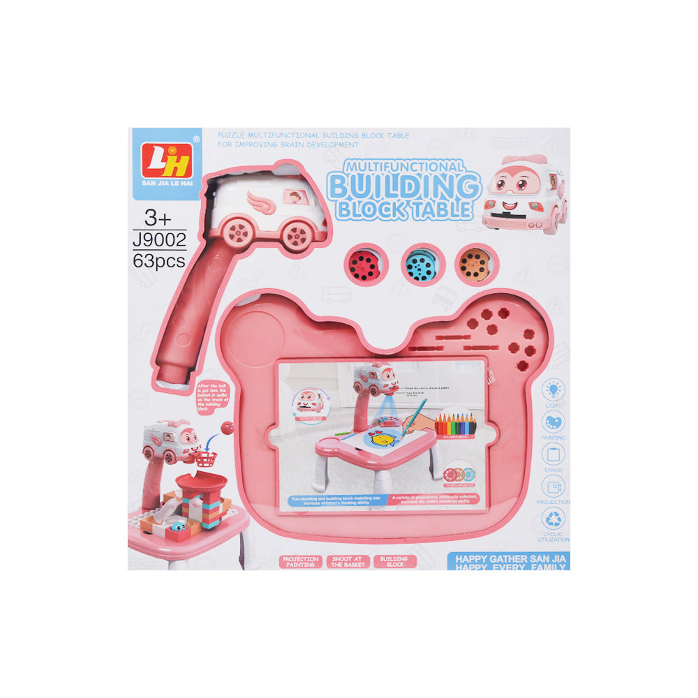 J9002 BO PROJECTOR W-66PCS BLOCKS PINK A.I