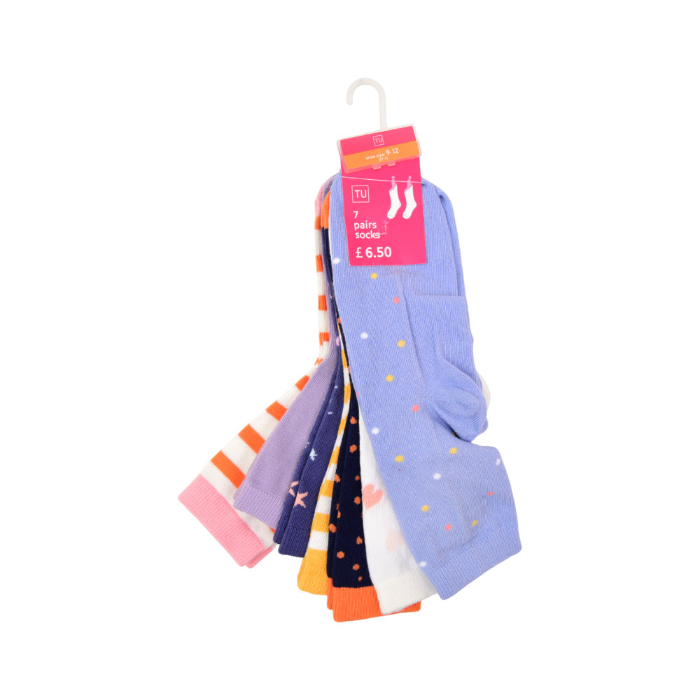 GIRLS SOCKS PACK OF 7 CHI MZW-25 9-12M RMB112