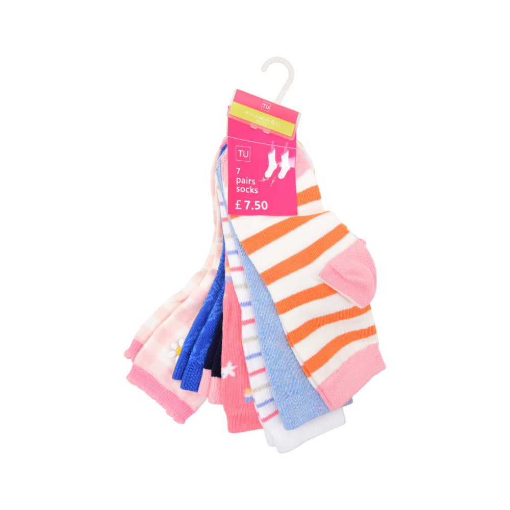 GIRLS SOCKS PACK OF 7 CHI MZW-25 4-6 YEAR RMB112