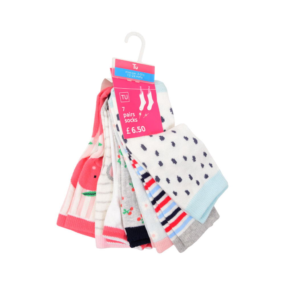 GIRLS SOCKS PACK OF 7 CHI MZW-25 3-5 YEAR RMB112