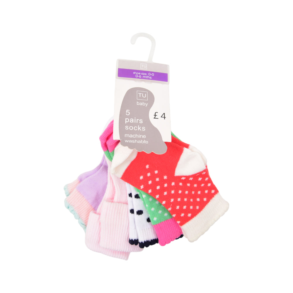 GIRLS SOCKS PACK OF 5 CHI MZW-25 0-6M RMB80