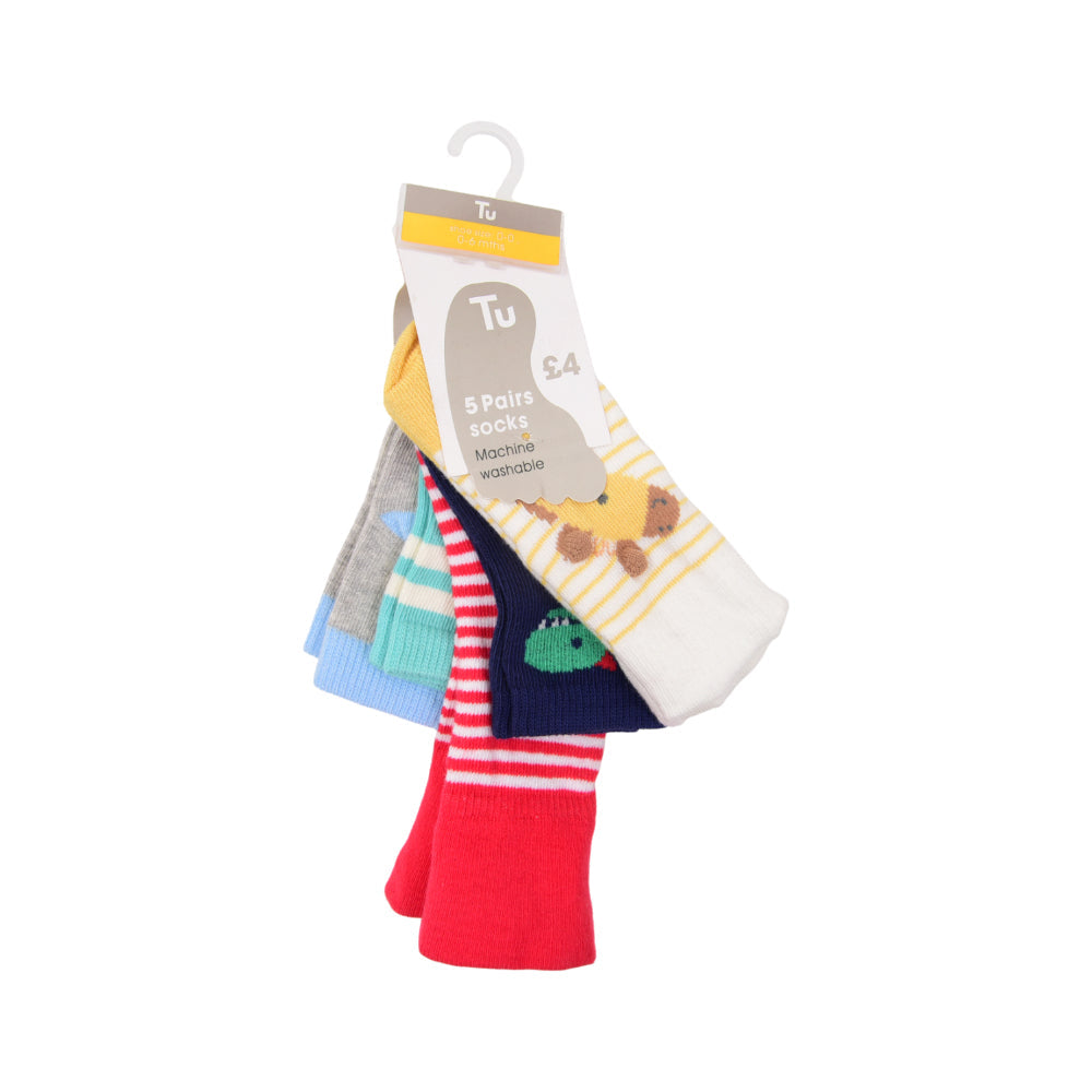BOYS SOCKS PACK OF 5 CHI MZW-25 0-6 M RMB80