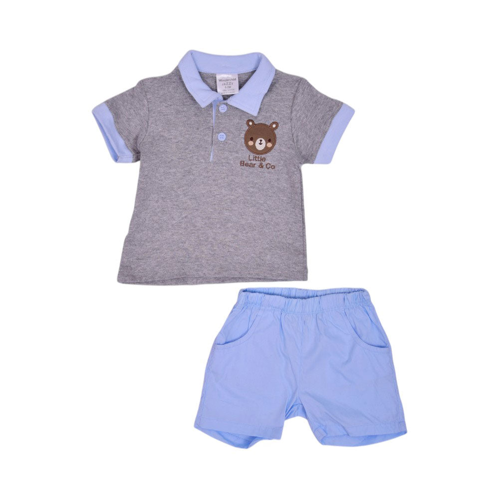 BOYS S/S 2PC KNICKER SUIT MZW-25 0-3M 247-025 THAI
