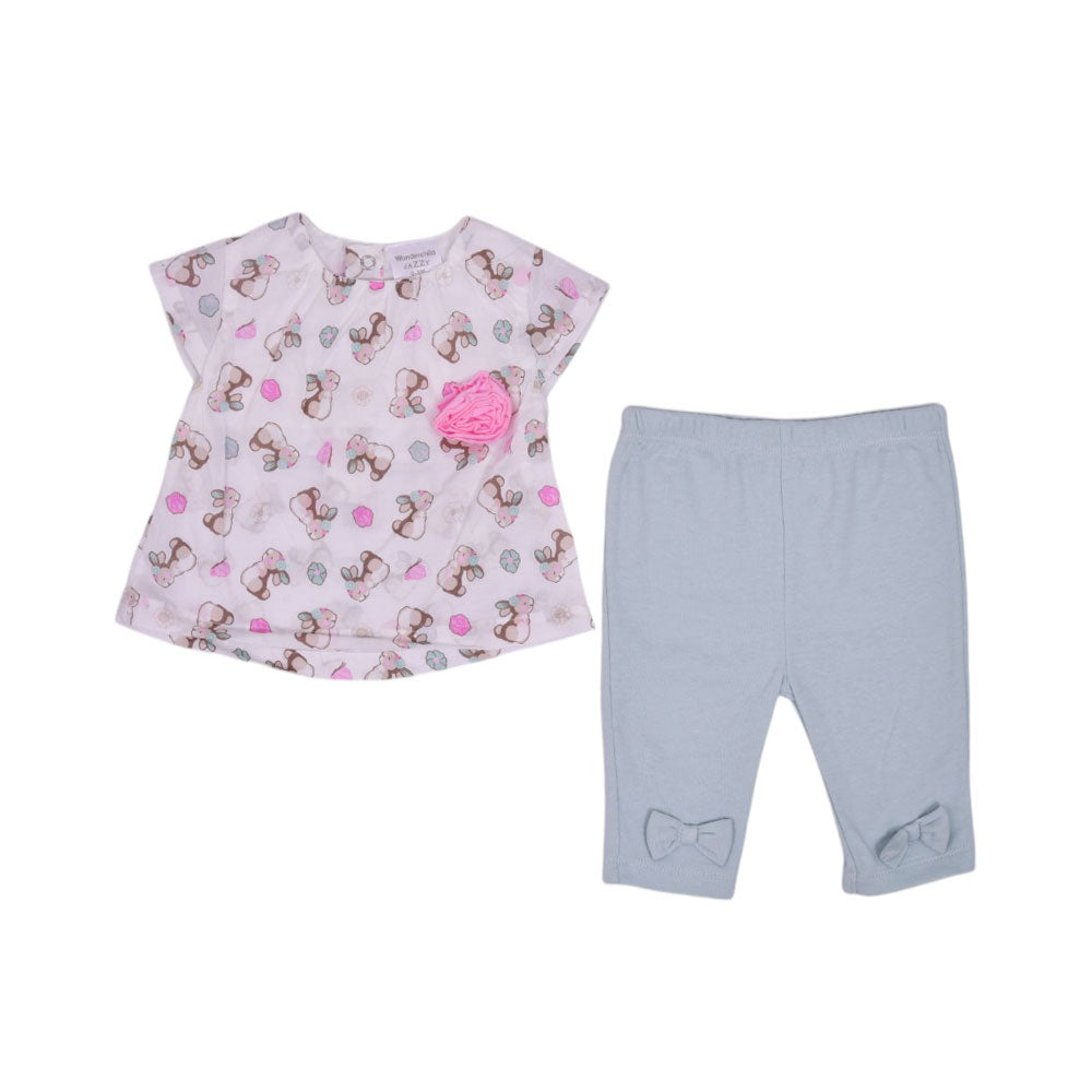 GIRLS S/S 2PC PAJAMA SUIT MZW-25 0-3M 247-082 THAI