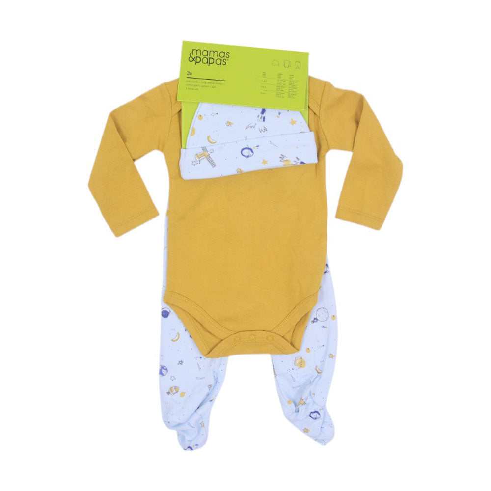 BOYS L/S 3PC PAJAMA SUIT L/W MZS-25 3-6M M&P001