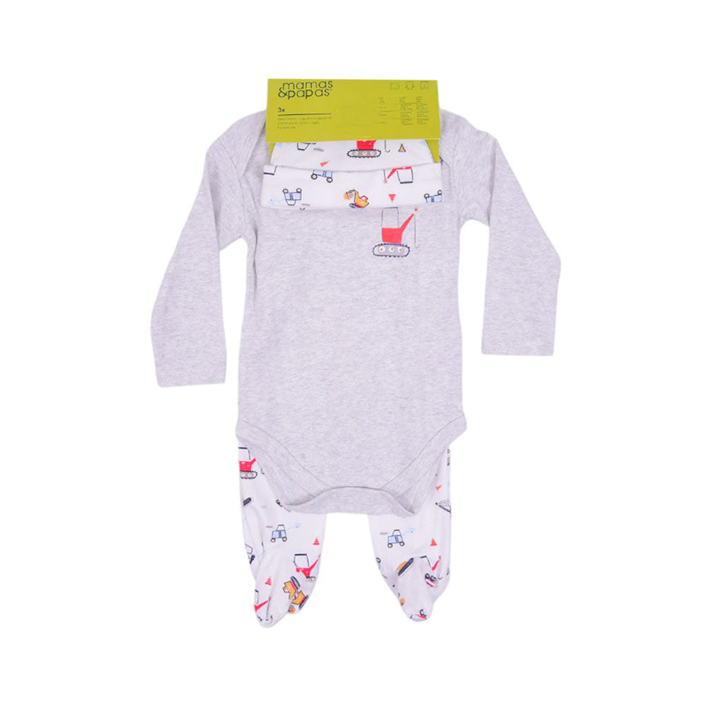 BOYS L/S 3PC PAJAMA SUIT L/W MZS-25 6-9M M&P002