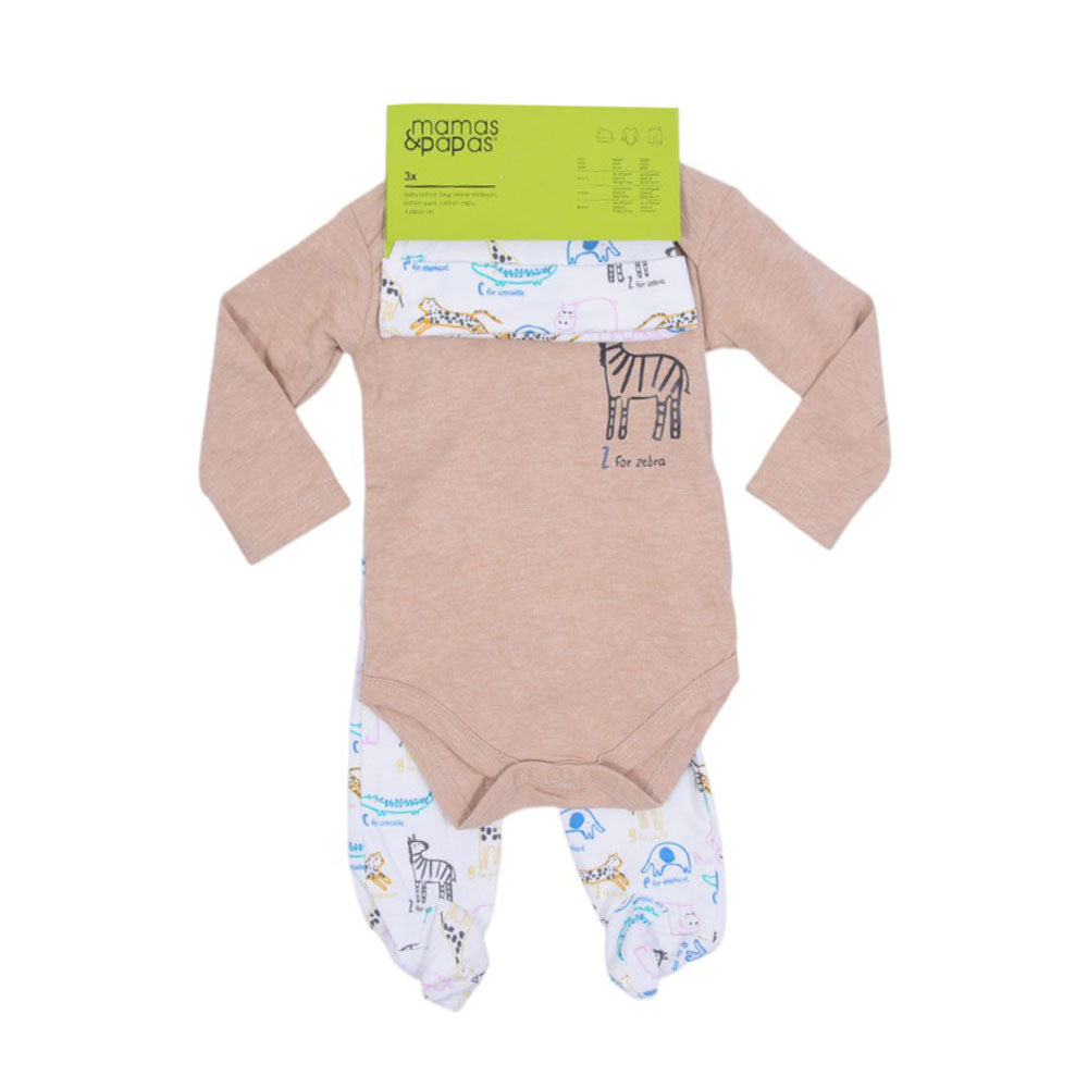 BOYS L/S 3PC PAJAMA SUIT L/W MZS-25 3-6M M&P005