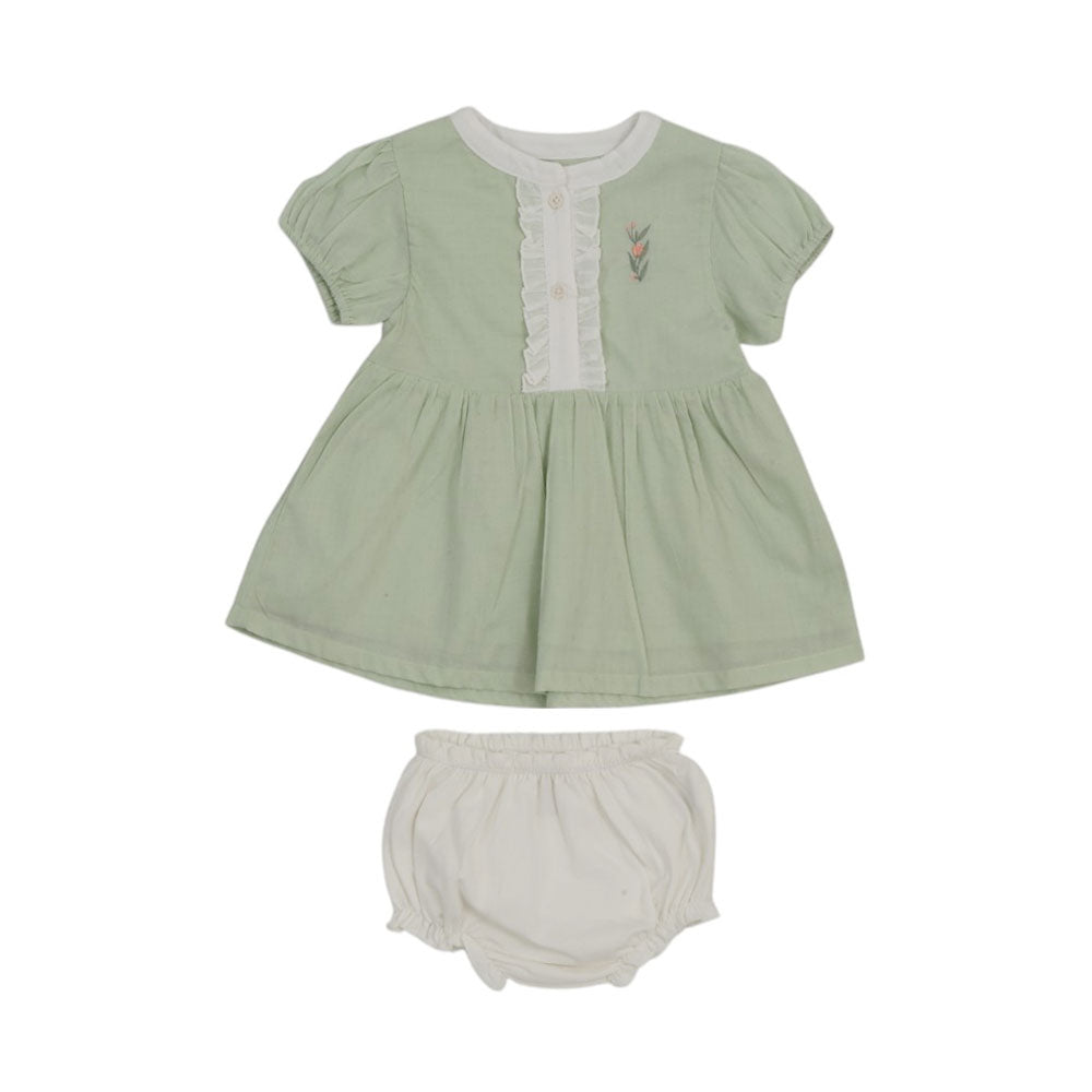 GIRLS S/S 2PC FROCK 6-9M MZS-25 003