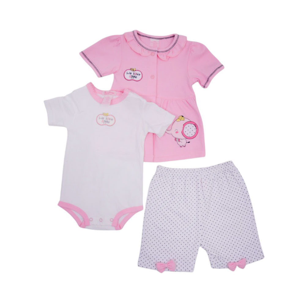GIRLS S/S 3PC KNICKER SUIT MZS-25 9-12M 007B