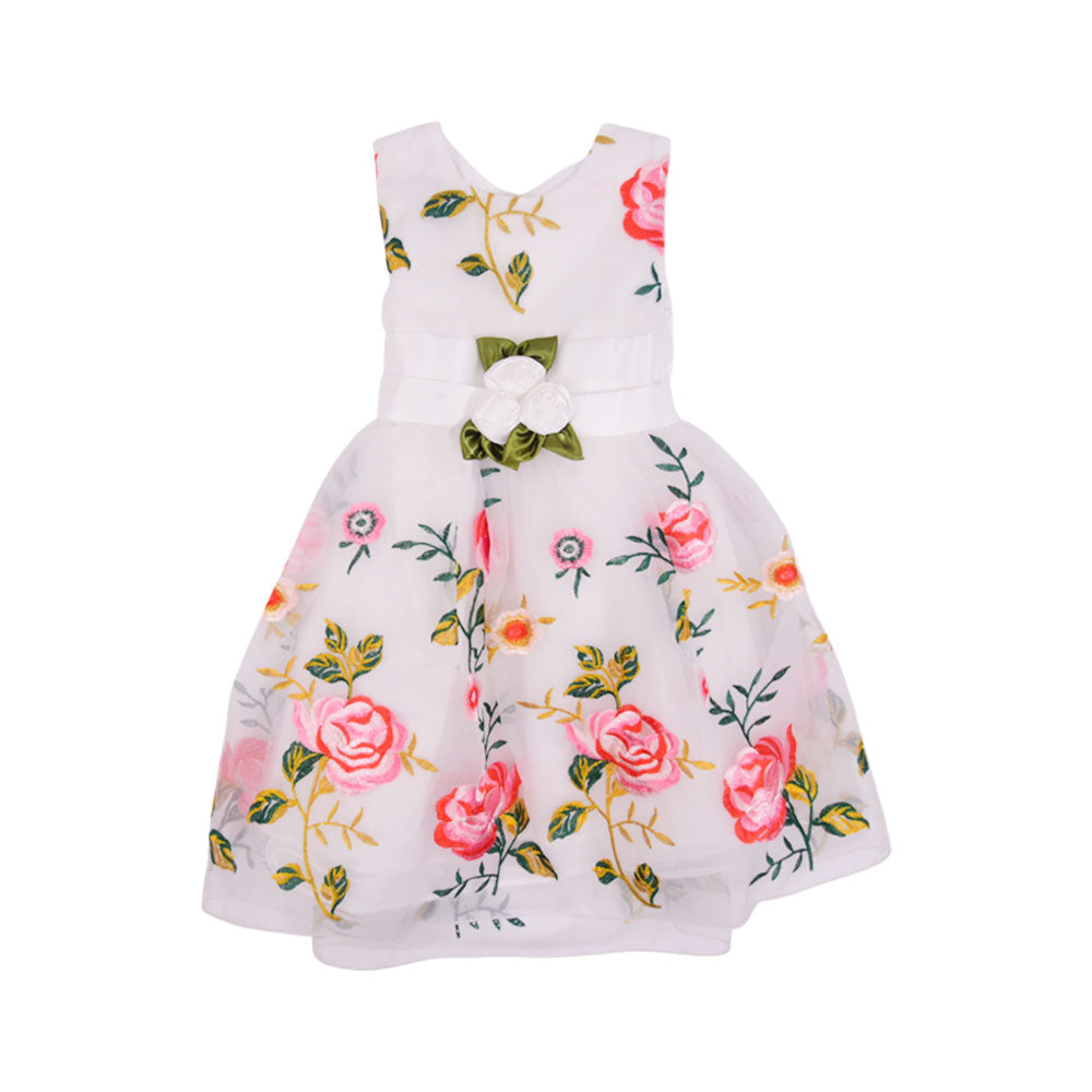 GIRLS S/L FANCY FROCK MZS-25 8-9 YEAR A19 W.G