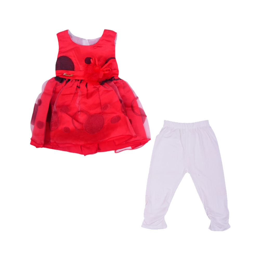 GIRLS S/L 2PC FANCY FROCK MZS-25 12-18M A26 W.G