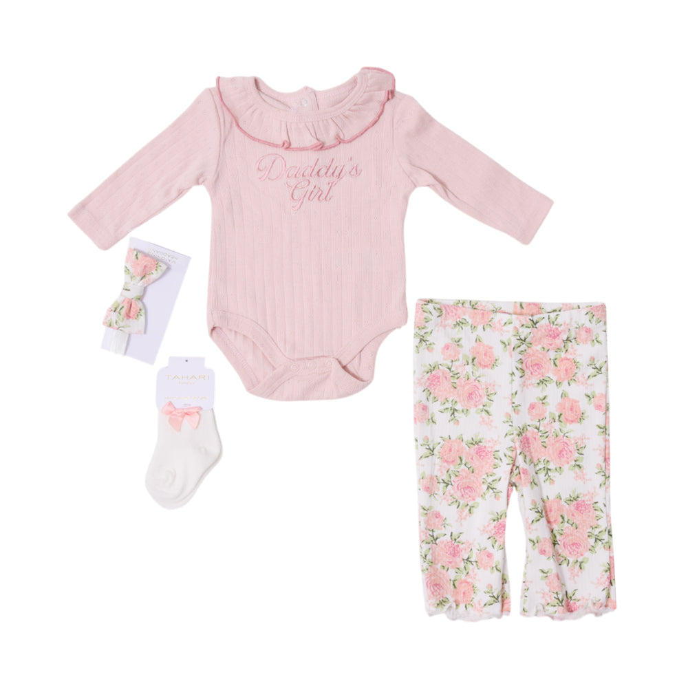 GIRLS L/S 4PC TIGHT SUIT MZS-25 0-3M D12 W.G