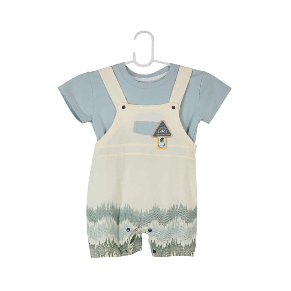 BOYS S/S 2PC ROMPER MZS-25 0-3M P010 W.G