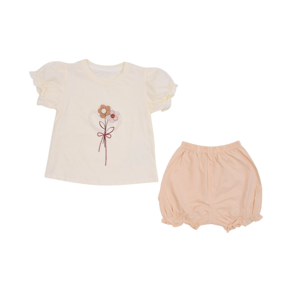 GIRLS S/S 2PC KNICKER SUIT MZS-25 2-3 YEAR P-0290 W/G