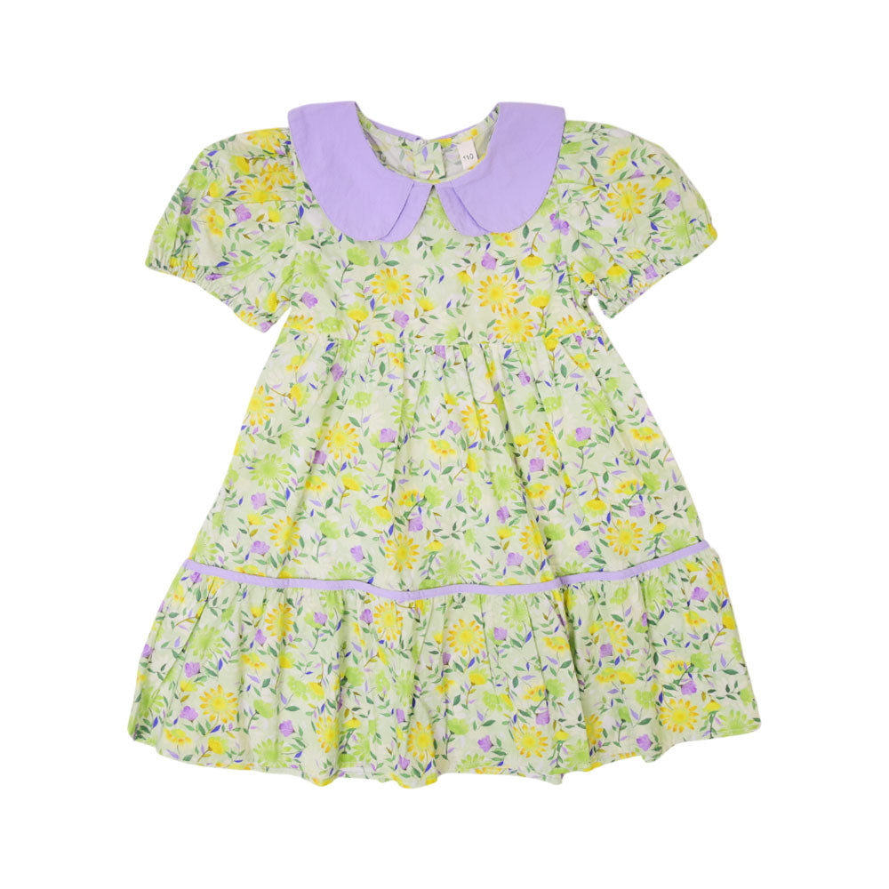 GIRLS S/S PRINTED FROCK MZS-25 3-4 YEAR A-2 W/G