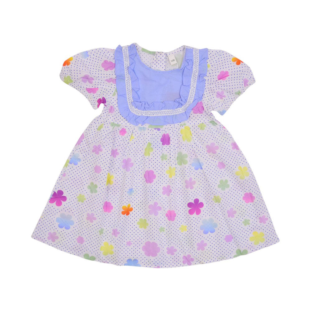 GIRLS S/S PRINTED FROCK MZS-25 2-3 YEAR A-3 W/G